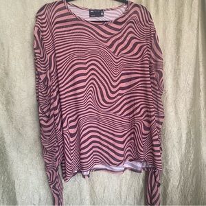 ASOS Design Curve Sheer Blouse Wavy Design